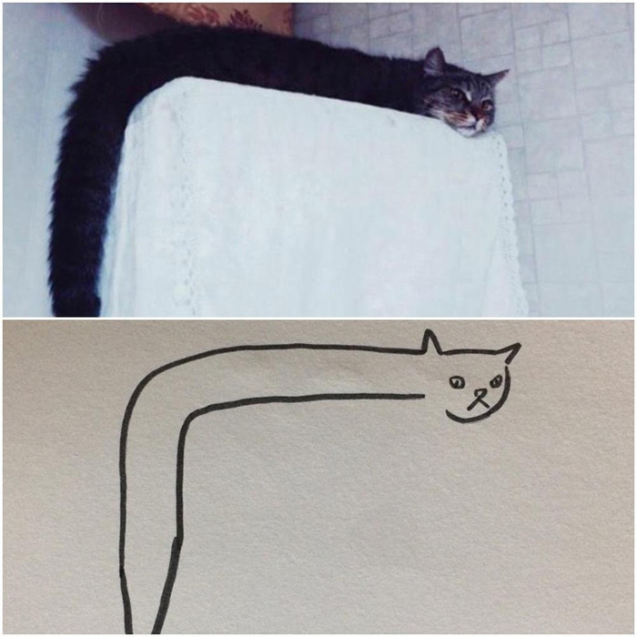 minimal cat art