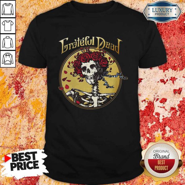 Wicked Skeleton Roses Grateful Dead Band Halloween Shirt