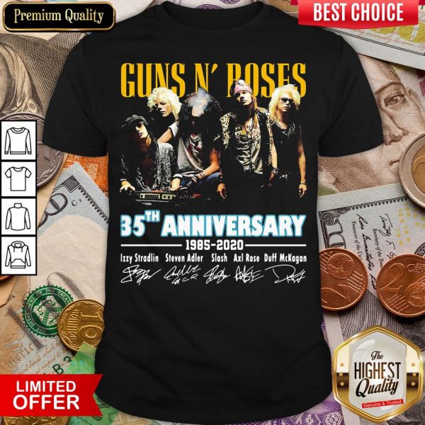 Awesome Guns N’ Roses 35th Anniversary 1985 2020 Signatures Shirt