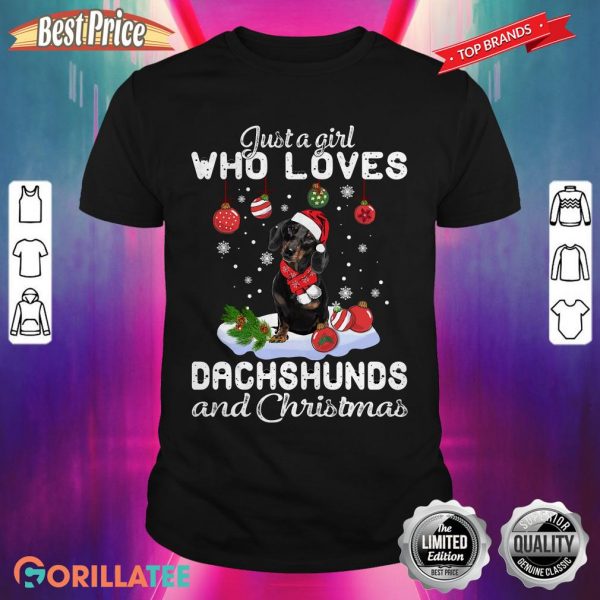 Christmas Girl Black Dachshund Shirt