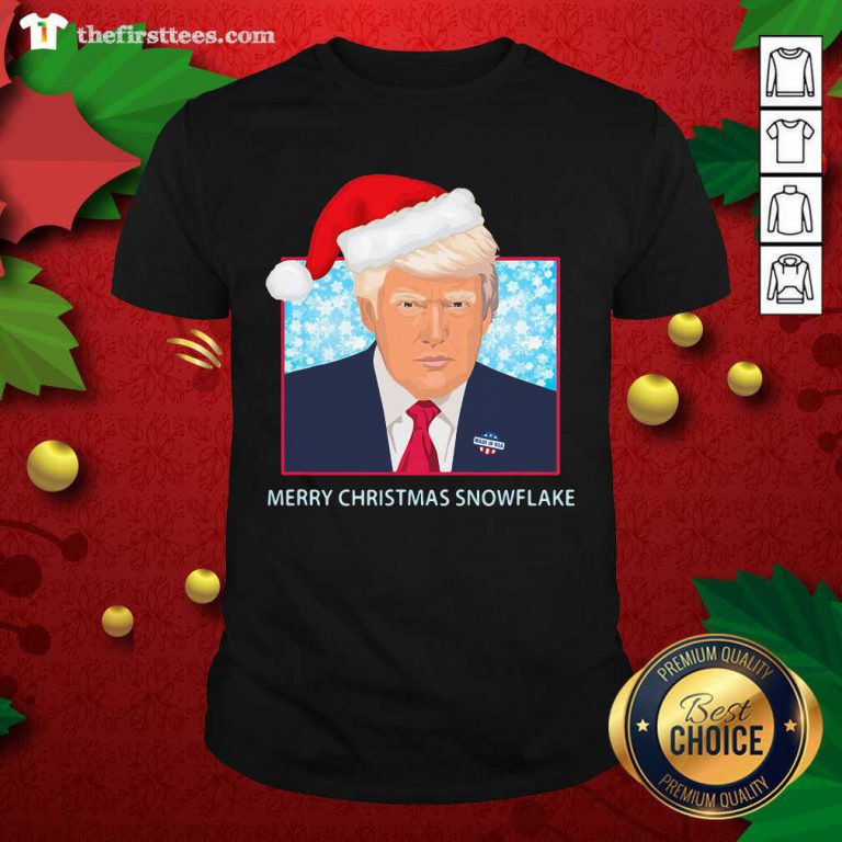 Merry Christmas Snowflake Donald Trump Wear Hat Santa Shirt