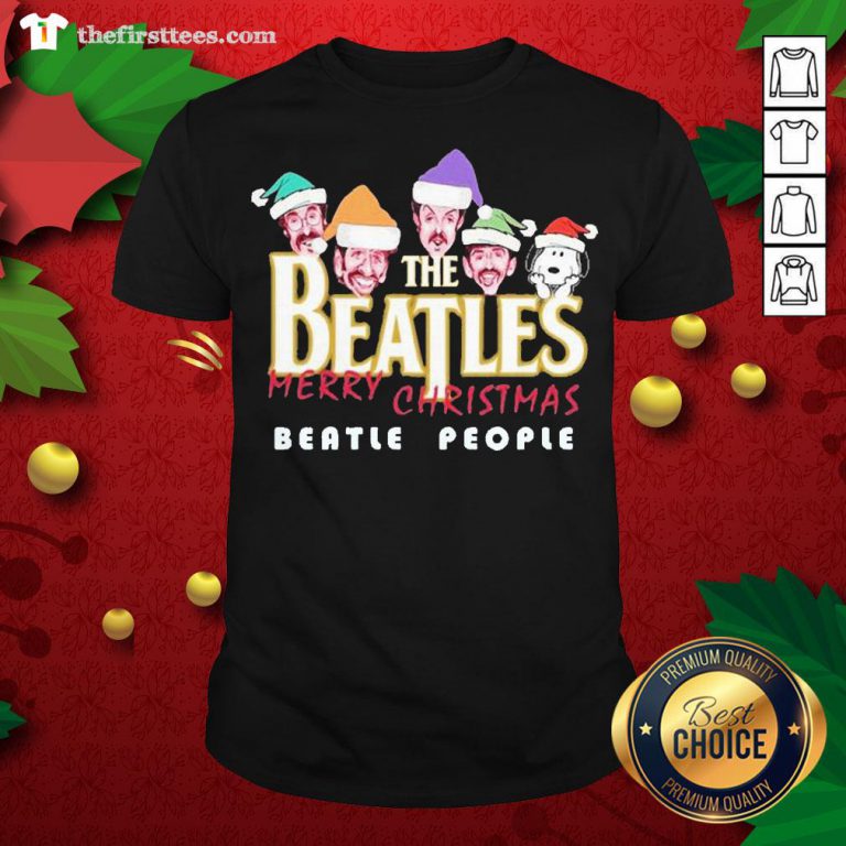 Snoopy And The Beatles Santa Merry Christmas Beatle People Christmas Shirt