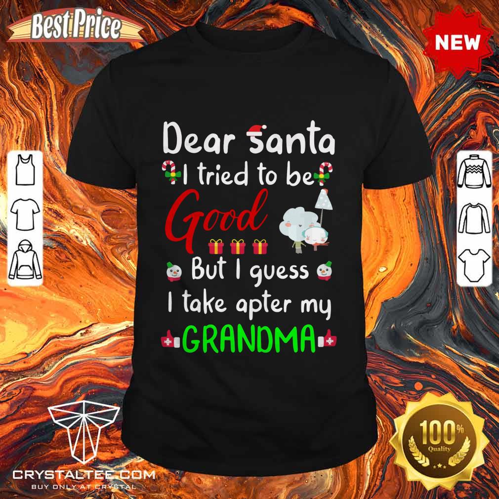 Dear Santa I Tried To Be Good But I Guess I Take Apter My Grandma Shirt