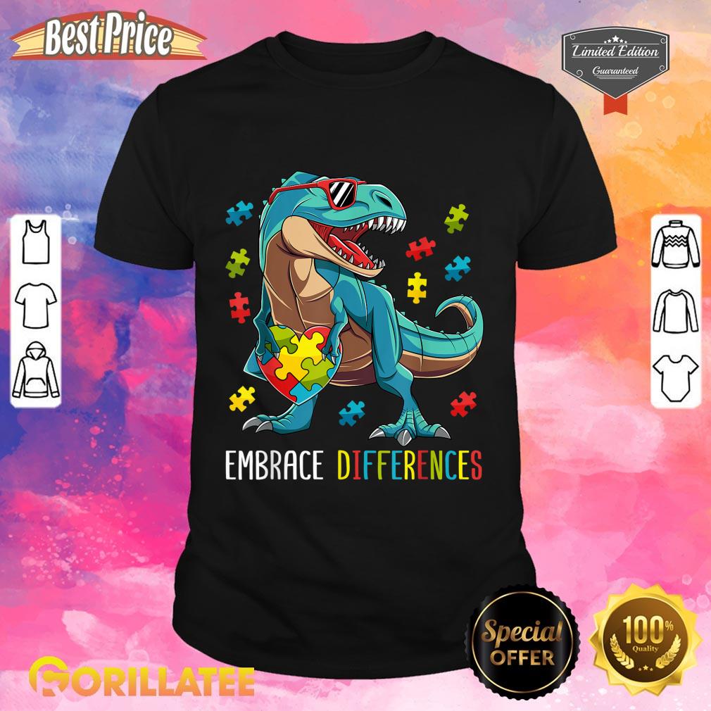 Dinosaur Puzzle Piece Autism Awareness T-Shirt