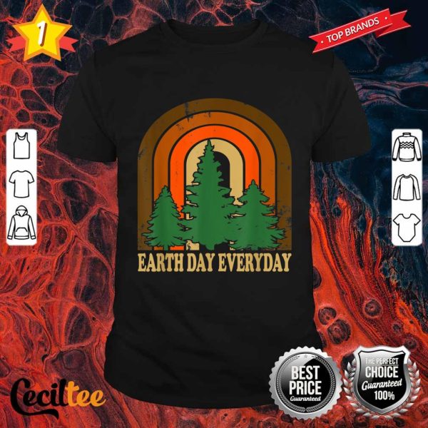 Earth Day Everyday Rainbow Pine Tree Conservation Shirt