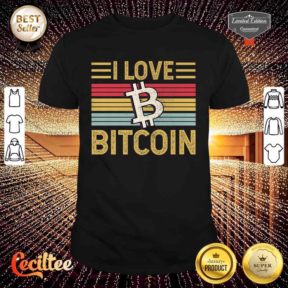 I Love Bitcoin BTC Cryptocurrency Crypto Vintage Premium Shirt