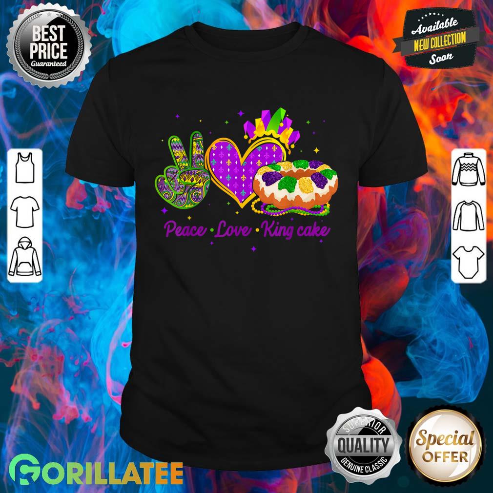 Mardi Gras Peace Love King Cake Shirt