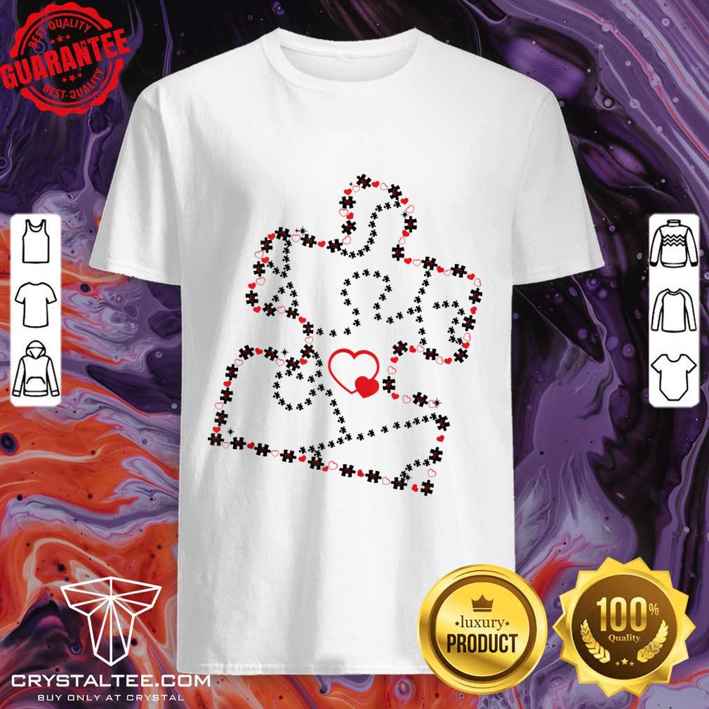 Puzzle Piece Hearts Autism Awareness Valentine's Day T-shirt