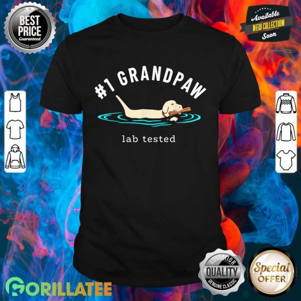 Mens Yellow Labrador Retriever Dog Grandpa Grandpaw Shirt