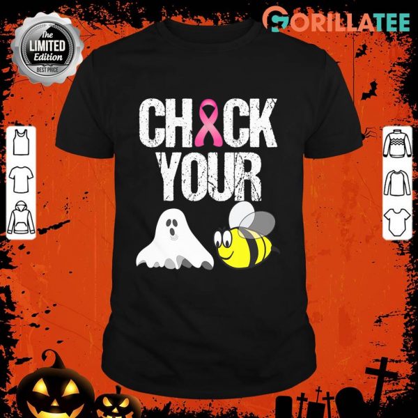 Check Your Boo Bees Shirt Funny Breast Cancer Halloween Shirt
