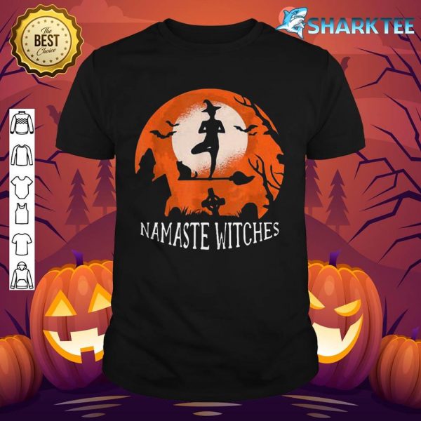 Funny Cute Halloween Yoga Namaste Witches Yogi T-Shirt