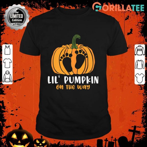 Halloween Mom To Be Lil’ Pumpkin On The Way Pregnancy Premium Shirt