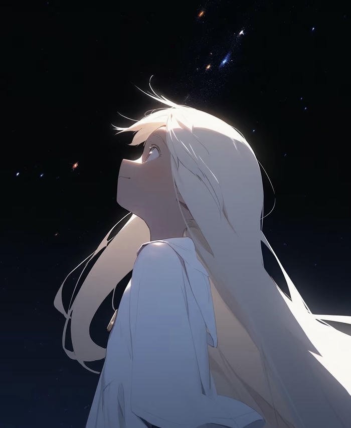 Ảnh anime cute nhìn trời Ảnh anime cute nhìn trời