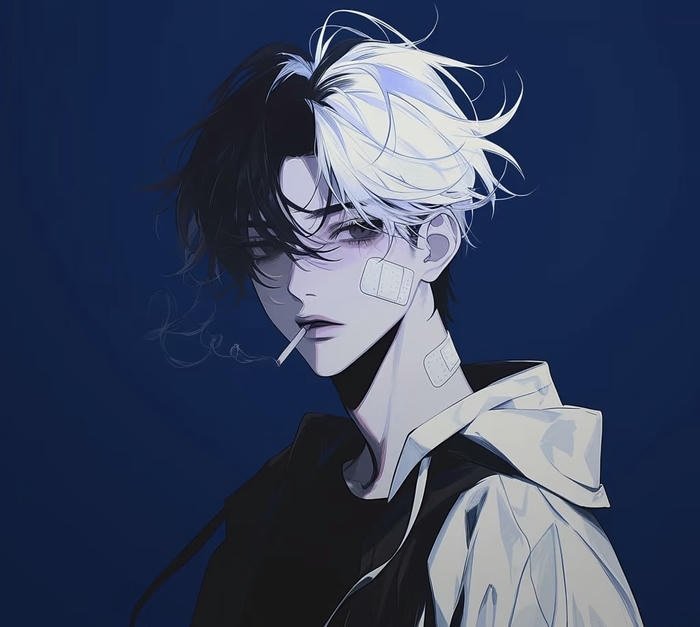 Anime boy tóc trắng cool Anime boy tóc trắng cool