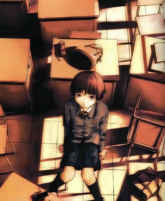 Hình anime cô đơn trắng đen Hình anime cô đơn trắng đen