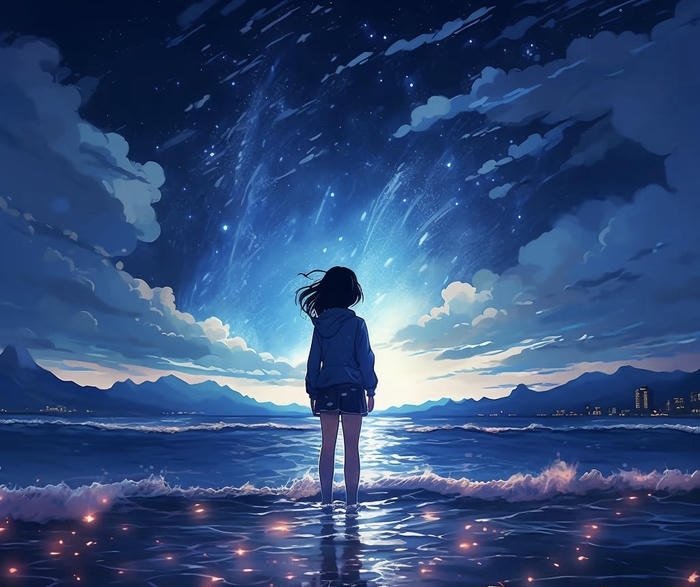 Hình anime cô đơn