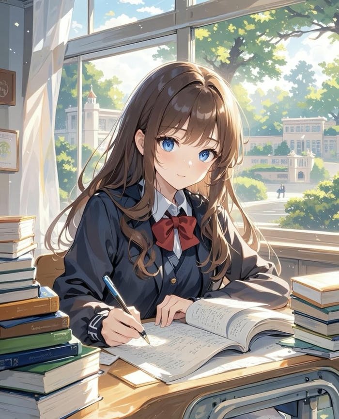 Hình anime học sinh cute dễ thương Hình anime học sinh cute dễ thương