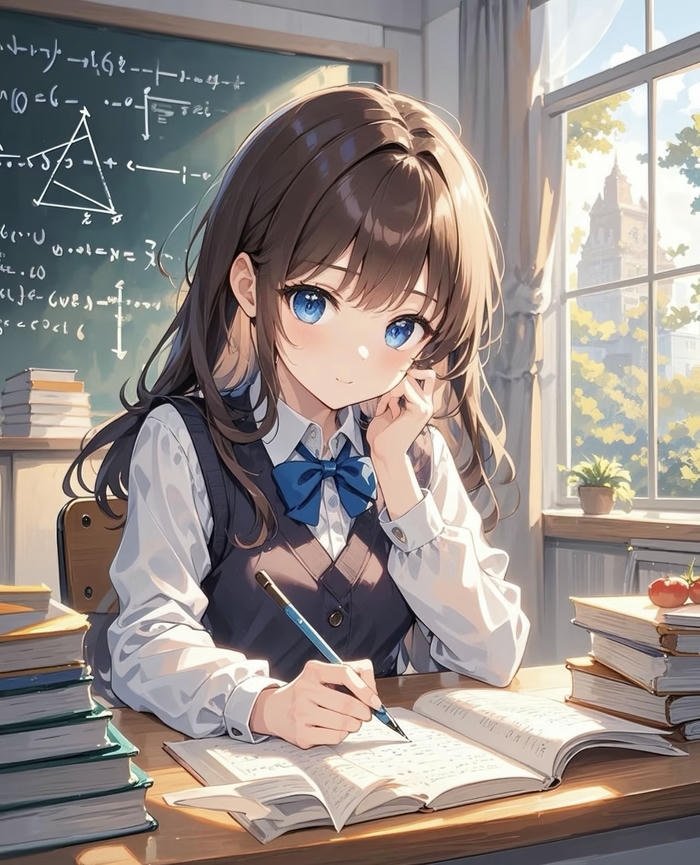 Hình anime học sinh trong lớp học Hình anime học sinh trong lớp học