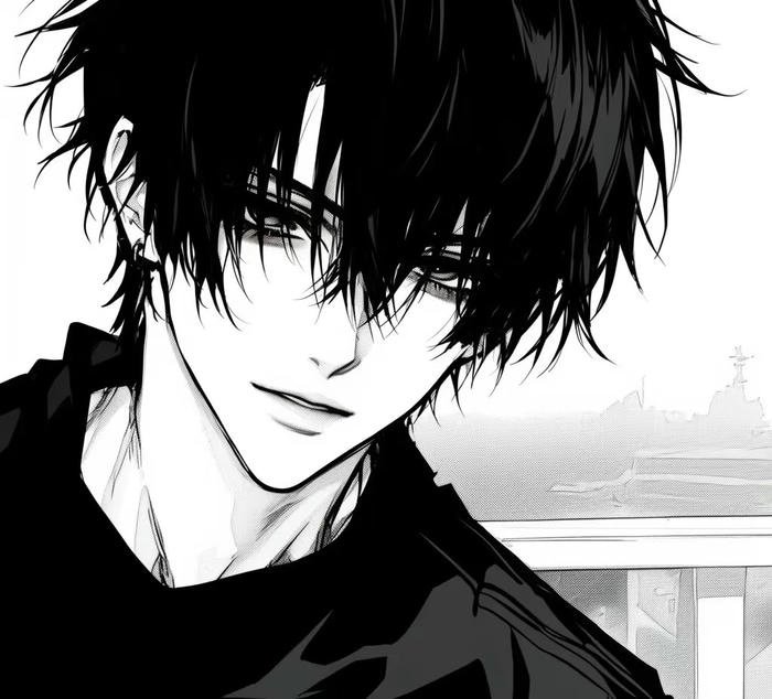 Hình anime nam trắng đen Hình anime nam trắng đen