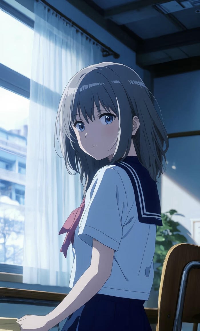 Tranh anime học sinh buồn Tranh anime học sinh buồn