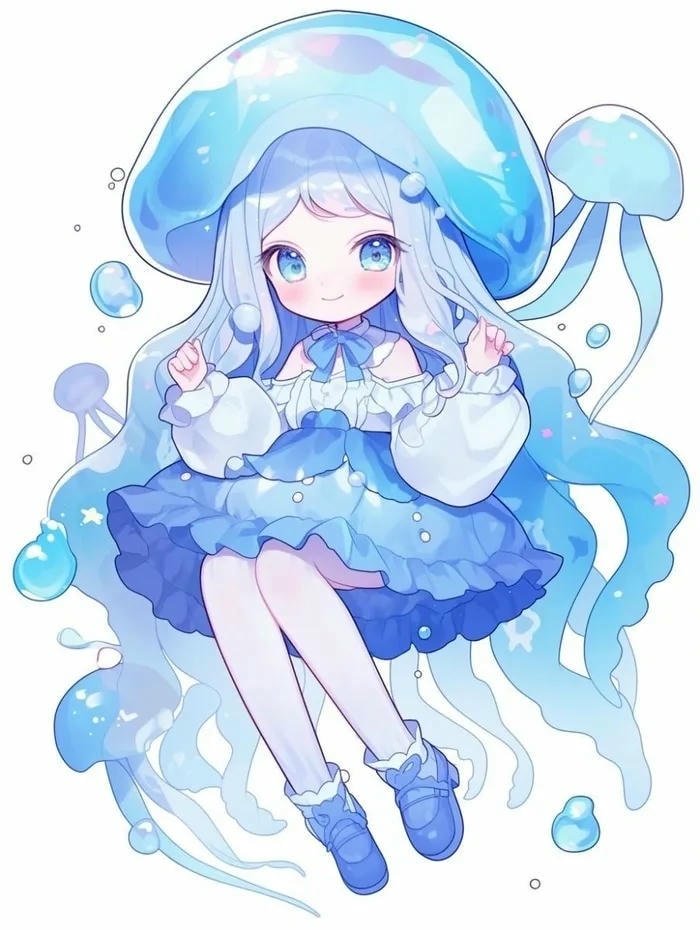 Ảnh anime chibi con sứa dễ thương