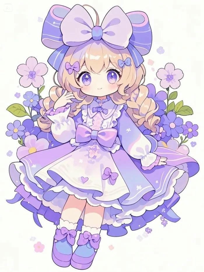 Ảnh anime chibi màu tím