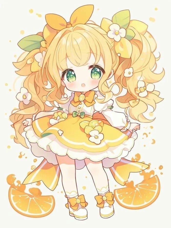 Ảnh anime chibi màu vàng