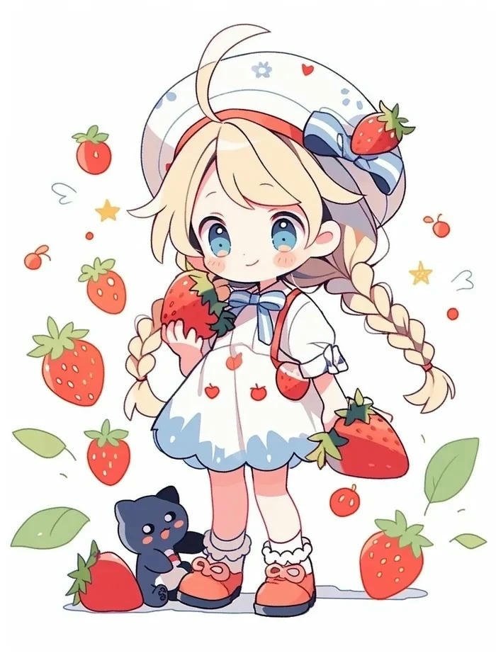 Ảnh anime chibi quả dâu