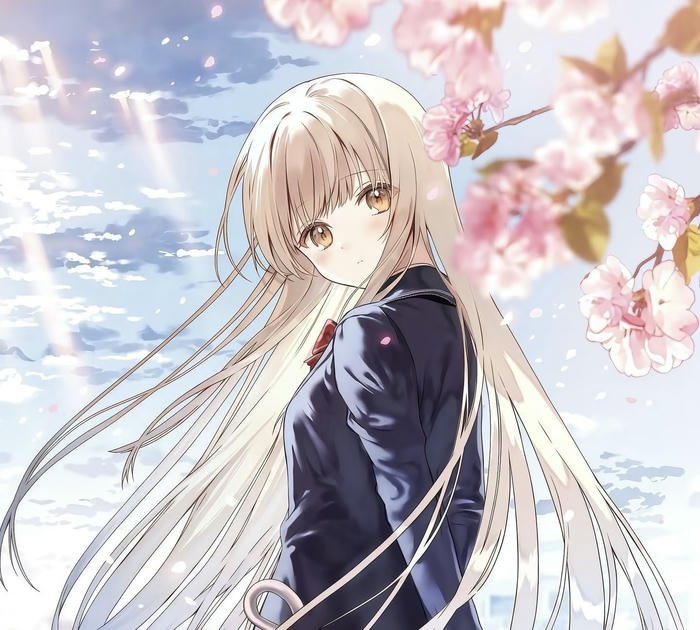 Ảnh anime dễ thương nữ nắm hoa Ảnh anime dễ thương nữ nắm hoa