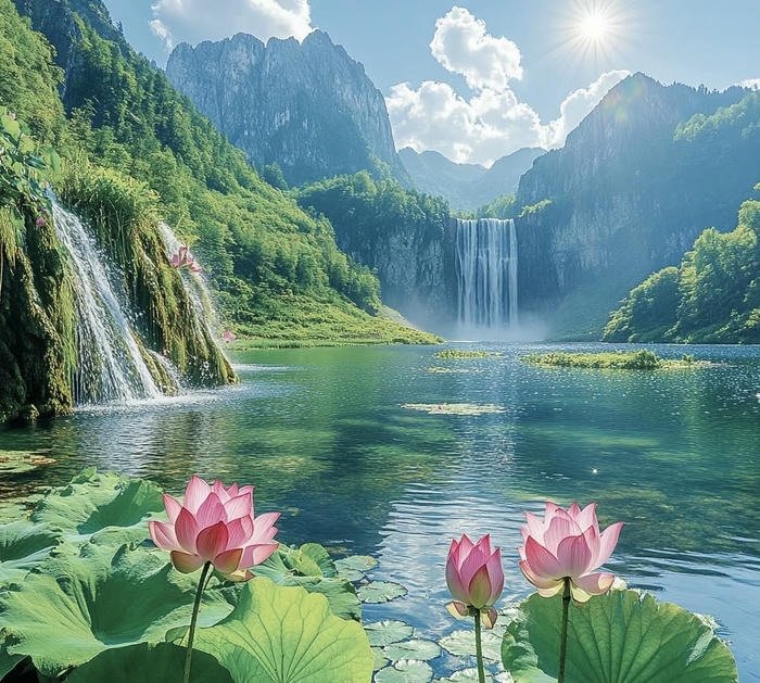 Ảnh hoa sen trong đầm