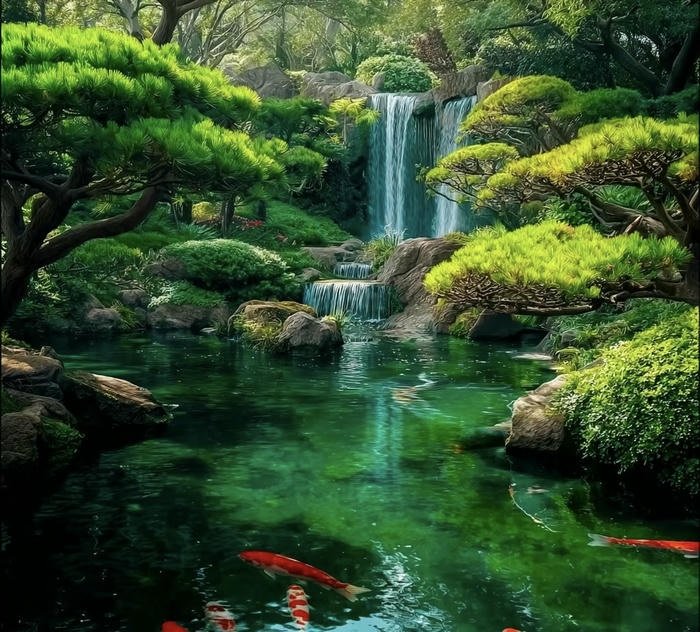 Ảnh phong thủy nước chảy êm Ảnh phong thủy nước chảy êm