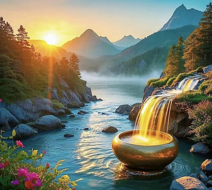 Ảnh sông suối phong thủy Ảnh sông suối phong thủy