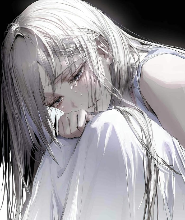 Hình anime buồn ngồi một mình Hình anime buồn ngồi một mình