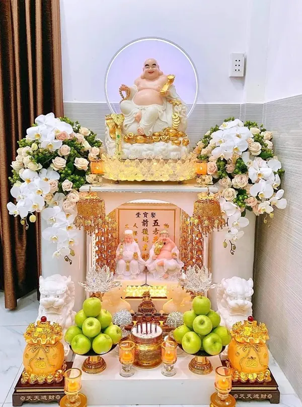 Hình bàn thờ phong thủy đẹp nhẹ nhàng