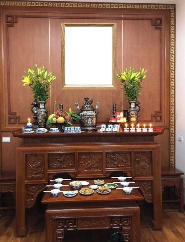 Hình bàn thờ phong thủy đường nét tinh tế