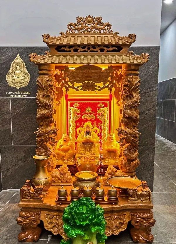 Hình bàn thờ phong thủy tạo cảm giác yên tĩnh