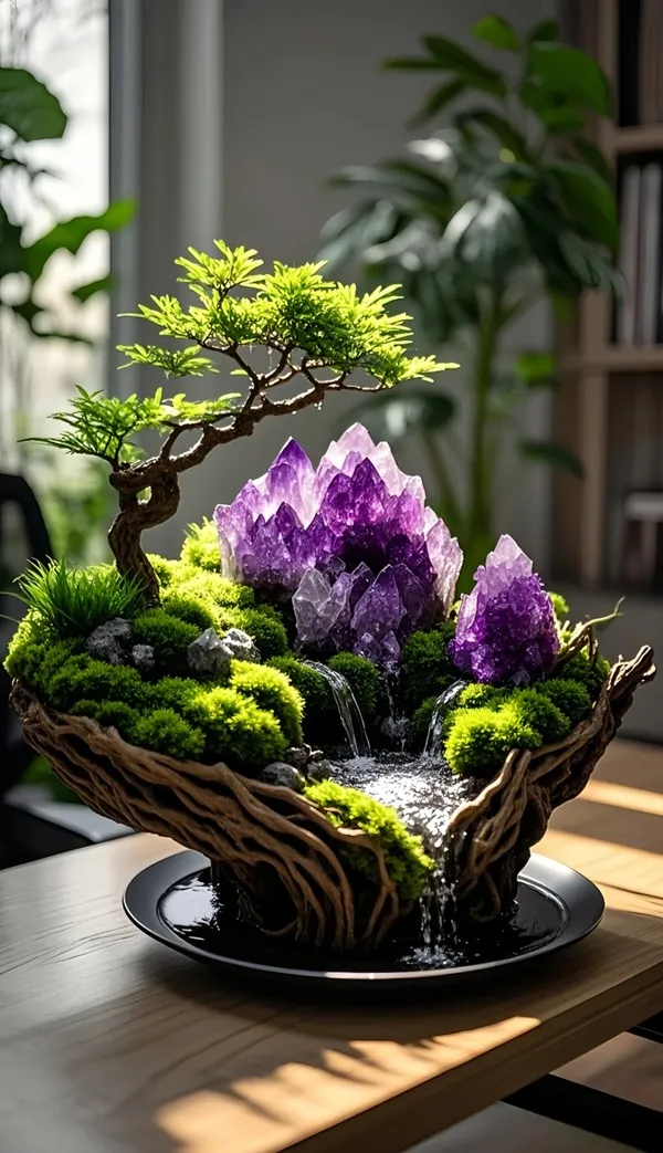 Hình cây cảnh phong thủy bố cục thanh thoát