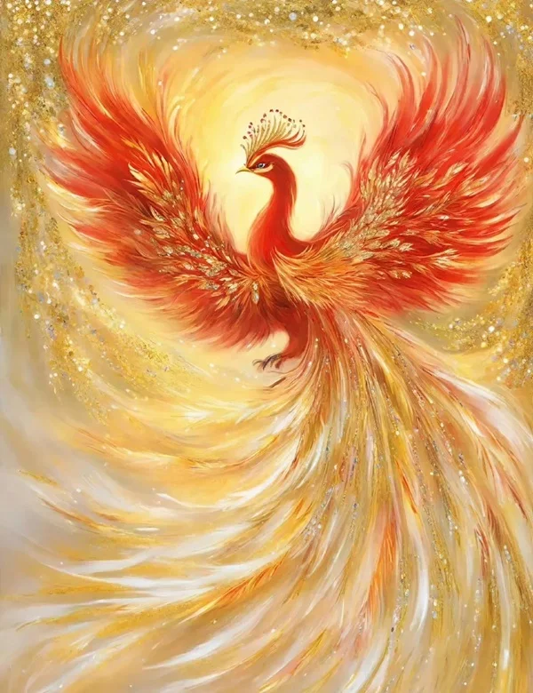 Hình chim phượng phong thủy đẹp sáng rực
