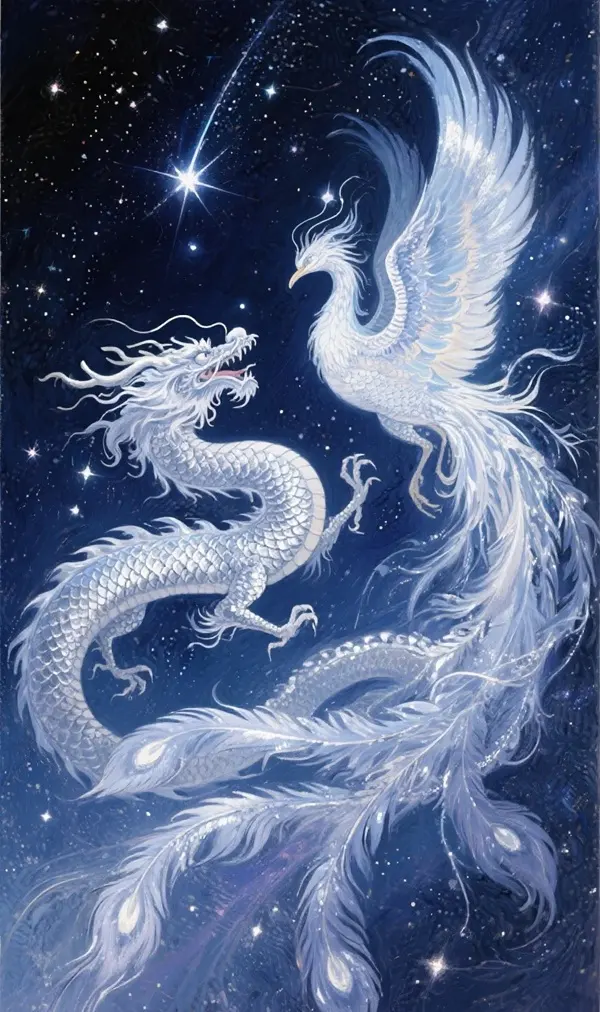 Hình chim phượng phong thủy đường nét tinh xảo