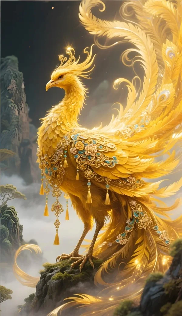 Hình chim phượng phong thủy họa tiết sắc nét