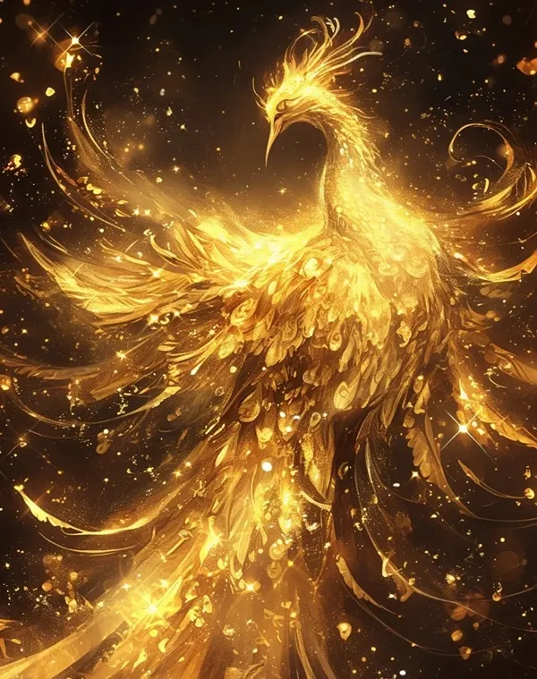 Hình chim phượng phong thủy tông màu nổi bật