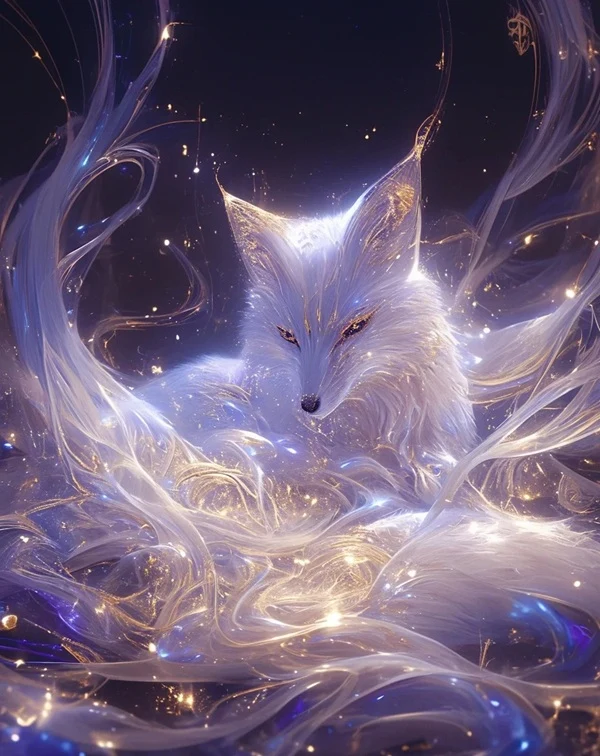 Hình hồ ly may mắn phong cách tinh tế