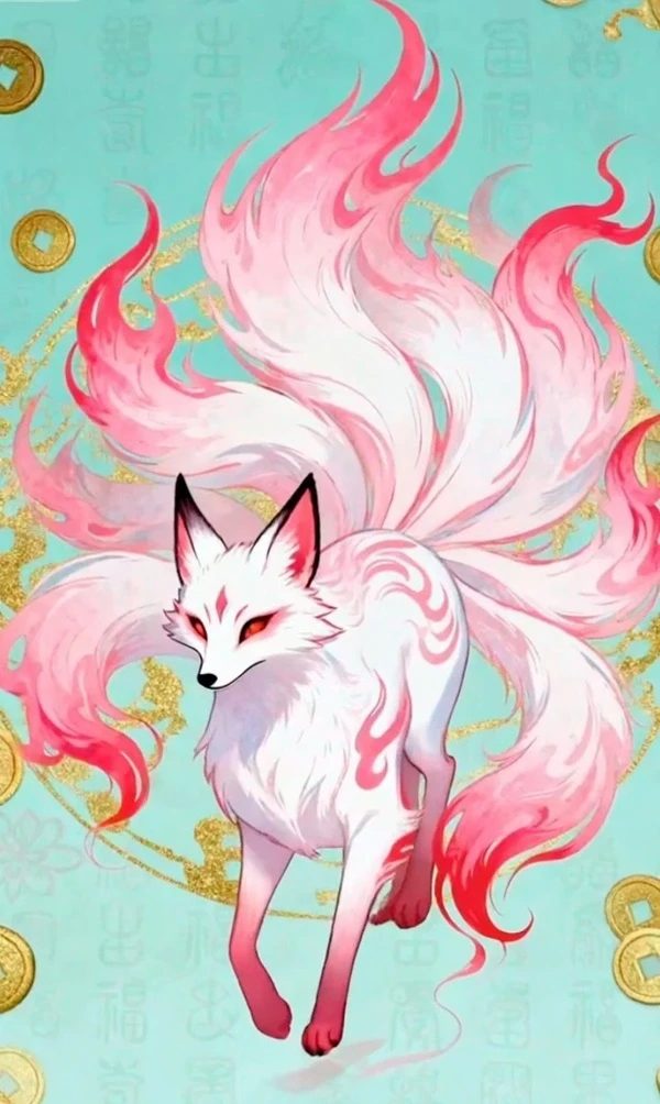 Hình hồ ly may mắn phúc khí dồi dào