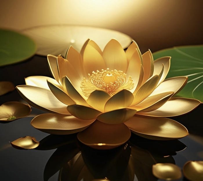 Hình hoa sen vàng phong thủy