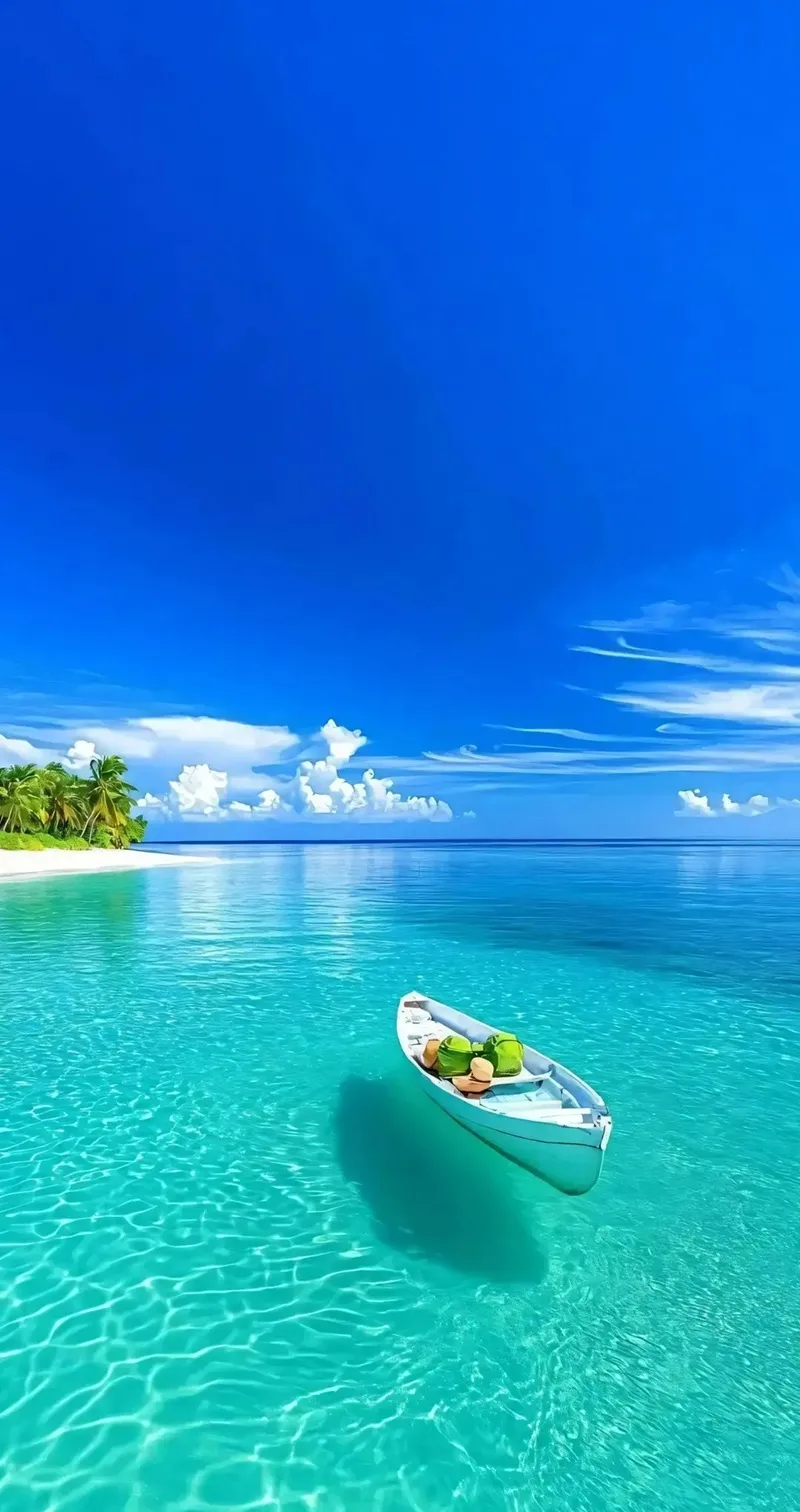 Hình nền biển xanh cảnh sóng vỗ yên bình