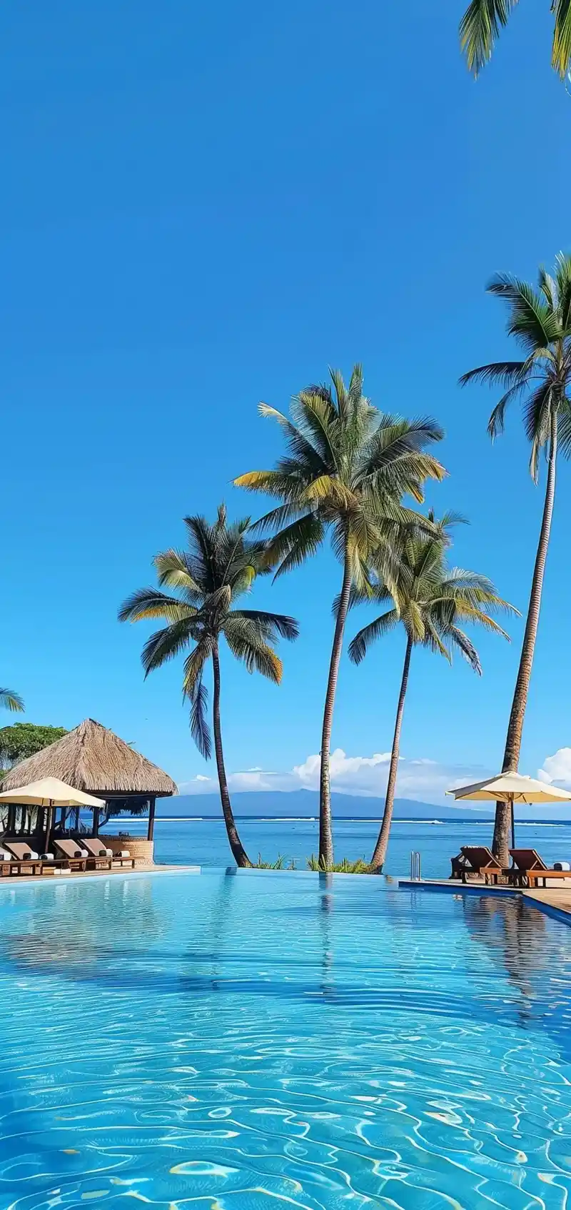 Hình nền biển xanh hòa mình vào thiên nhiên