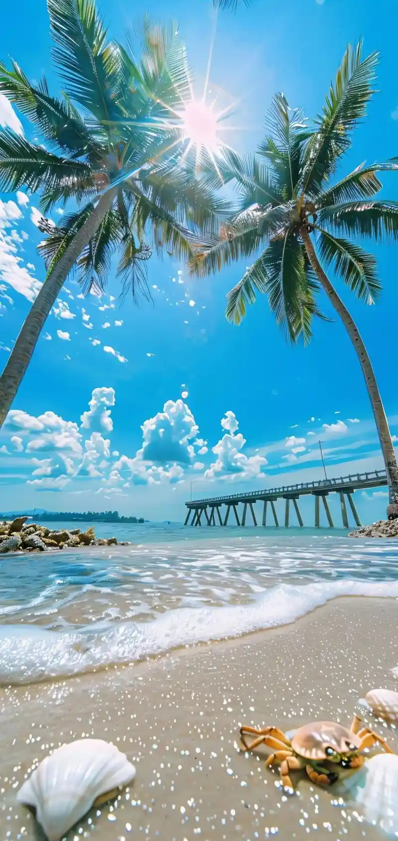 Hình nền biển xanh sóng biển dịu êm