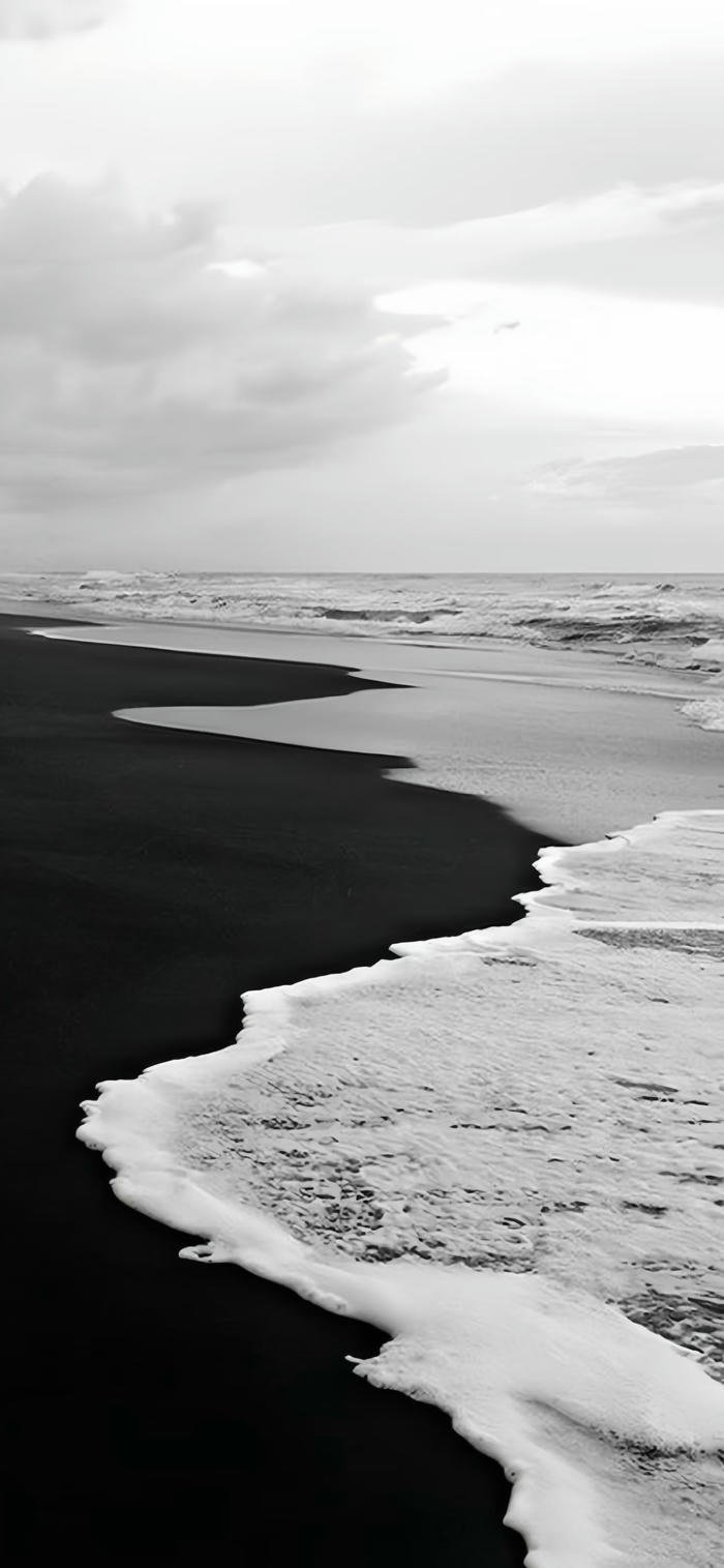 Hình nền đen trắng biển sóng