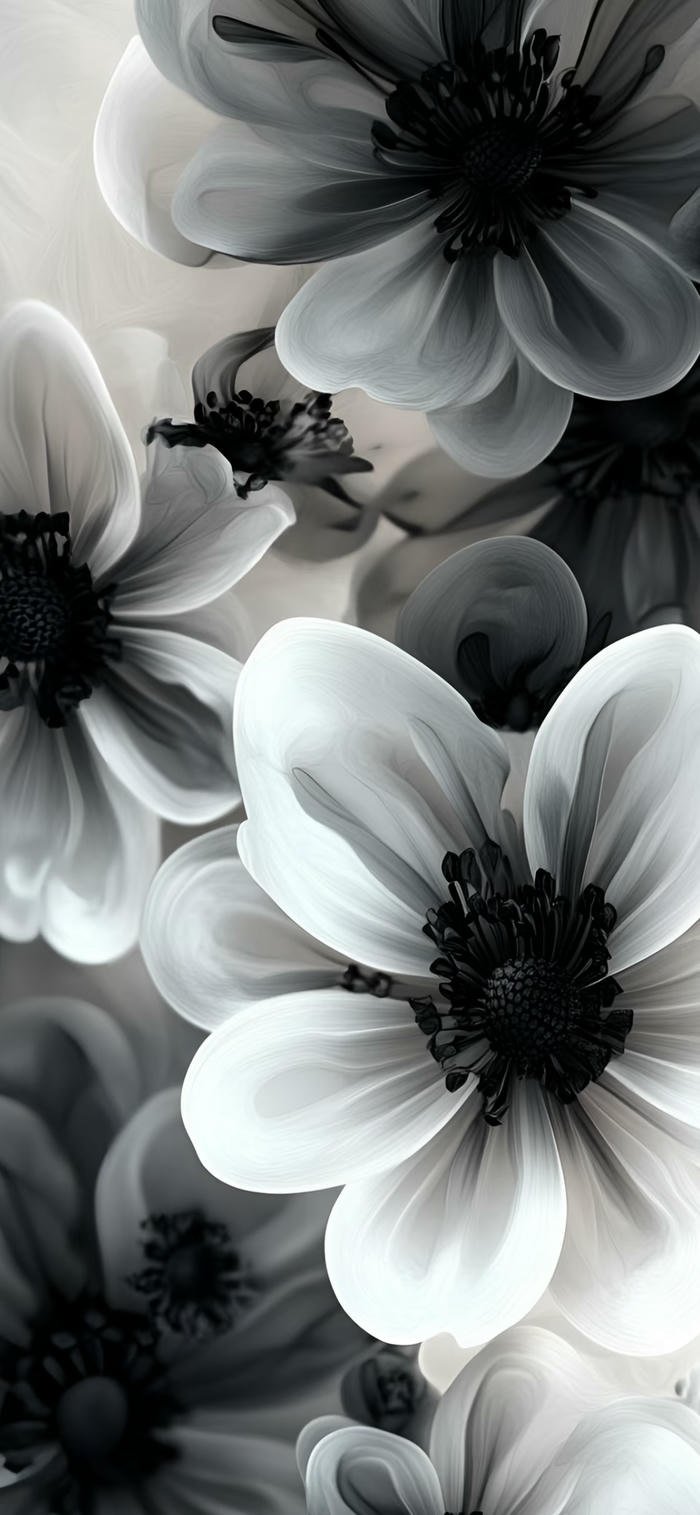 Hình nền đen trắng bông hoa