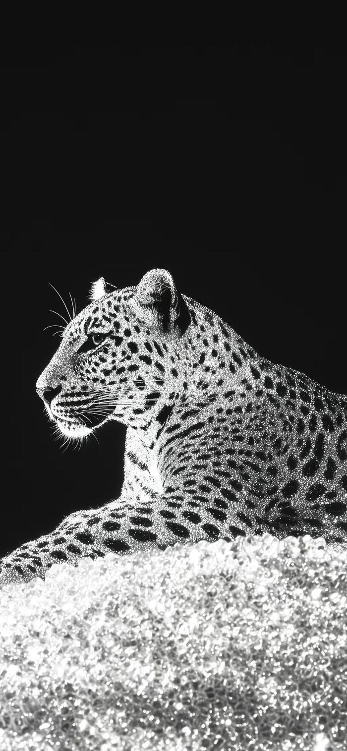 Hình nền đen trắng con báo